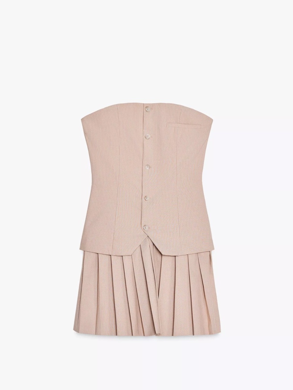 Zara Blush Pleated Mini Skirt Set - Picture 2 of 3